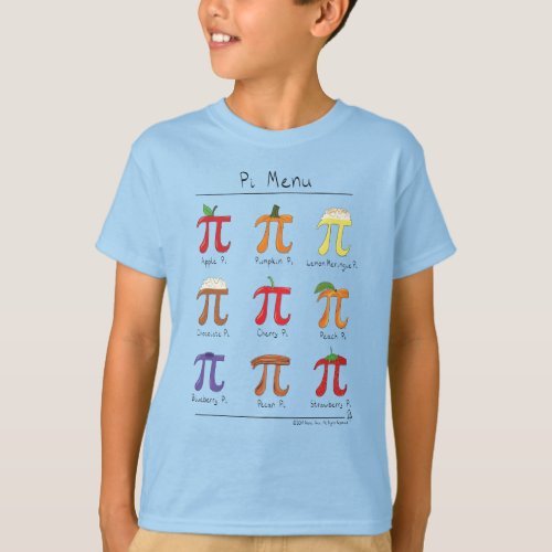 Pi Menu Cute Math Pi Day Kids Boys T_Shirt