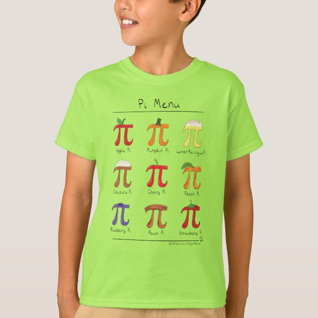 Pi Menu Cute Math Pi Day Kid's Boy's T-Shirt (Front)