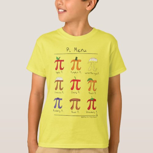 Pi Menu Cute Math Pi Day Kids Boys T_Shirt