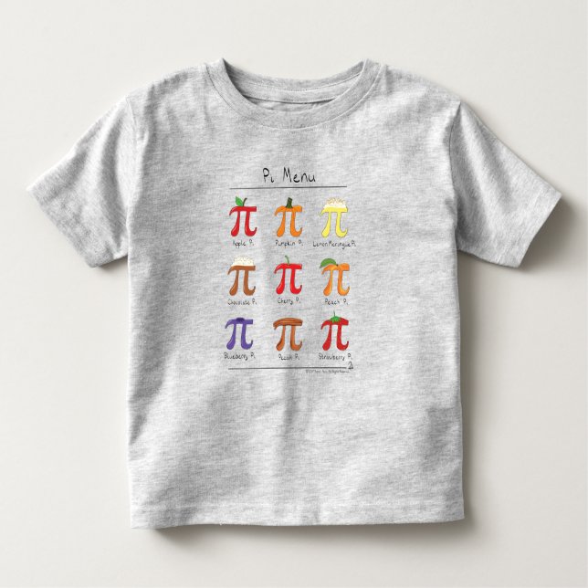 Pi Menu Cute Math Pi Day Kid's Toddler T-Shirt (Front)
