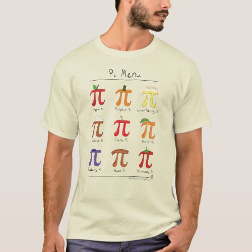 Pi Menu Cute Math Pi Day Mens T_Shirt