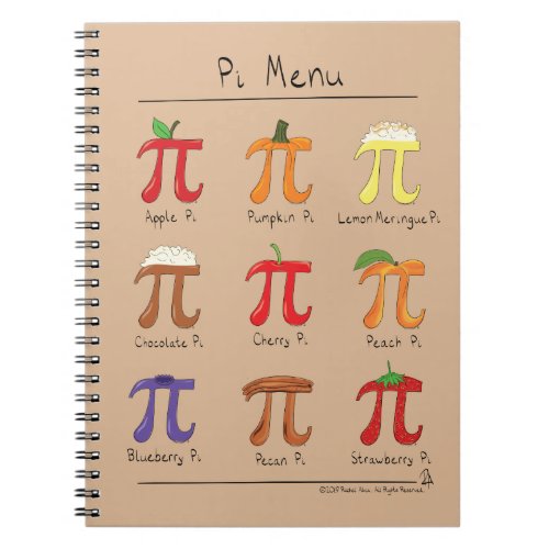 Pi Menu Cute Math Pi Day Notebook