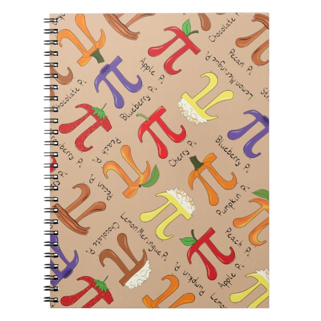 Pi Menu Cute Math Pi Day Notebook (Front)