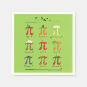 Pi Menu Cute Math Pi Day Party Napkins