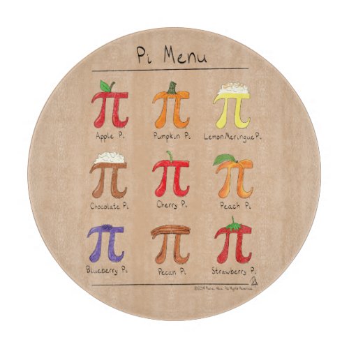 Pi Menu Cute Math Pi Day Pie Cutting Board