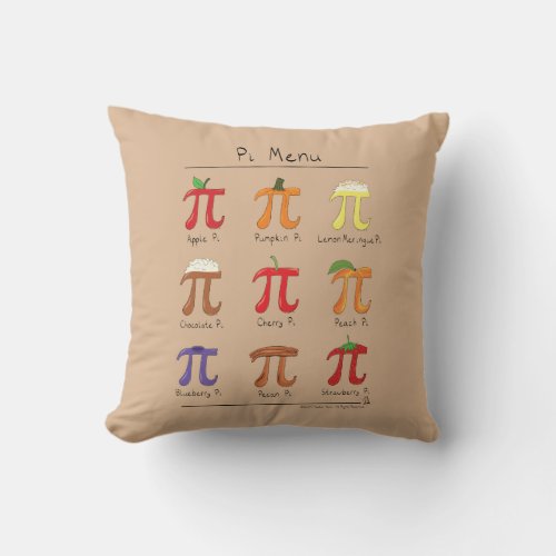 Pi Menu Cute Math Pi Day Pillow