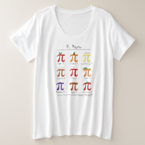Pi Menu Cute Math Pi Day Womens Plus Size Tshirt