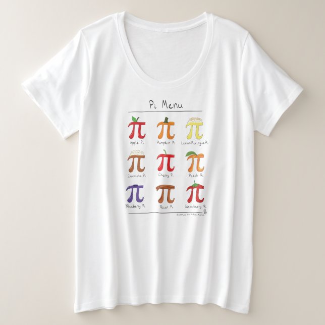 Pi Menu Cute Math Pi Day Women's Plus Size Tshirt (Design Front)