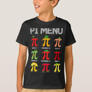 Pi Menu Fruit Happy Pi Day Math Teacher Pi Symbol  T-Shirt