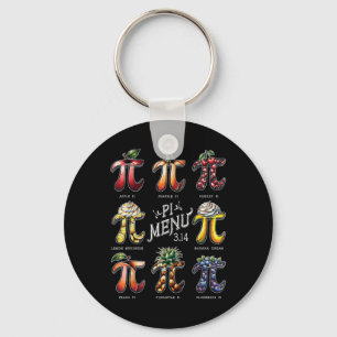 Pi Menu Pi Day 3.14 Funny Fruit Pie Menu Teachers Keychain