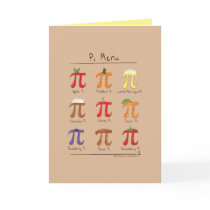 Pi Menu - Pi Day Math Greeting Card Pi Menu - Pi Day Math Greeting Card