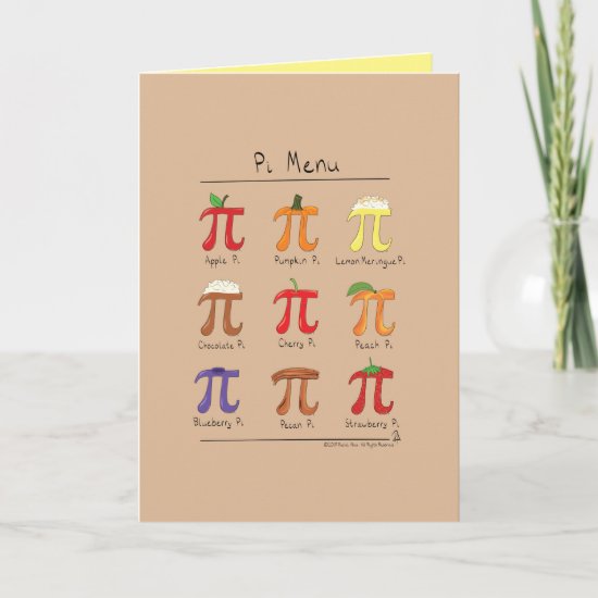Pi Menu - Pi Day Math Greeting Card