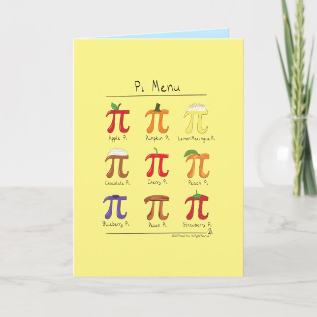 Pi Menu - Pi Day Math Greeting Card (Front)