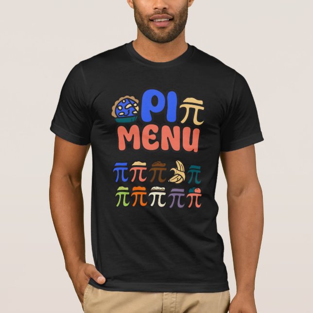 Pi Menu T-Shirt – Funny Math & Pizza Tee for Pi Da (Front)