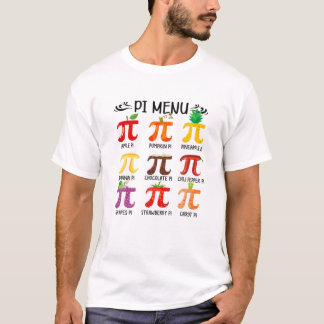 Pi Menu Tropical Fruits Funny Pi Day For Kindergar T-Shirt