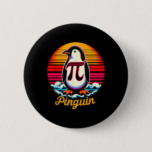 Pi-nguin Pi Penguin Day Irrational Number Pi Symbo Button