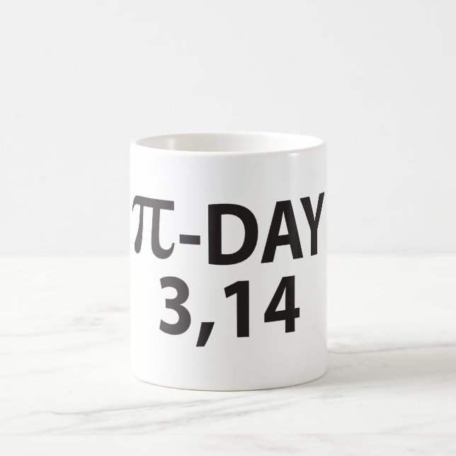Pi number as pi day coffee mug (Center)