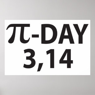 Pi number as pi day poster