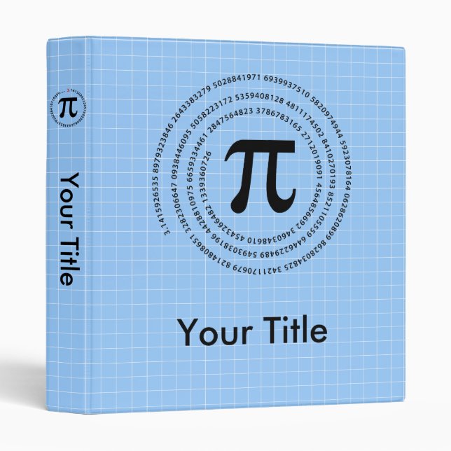 Pi Number Design 3 Ring Binder (Front/Spine)
