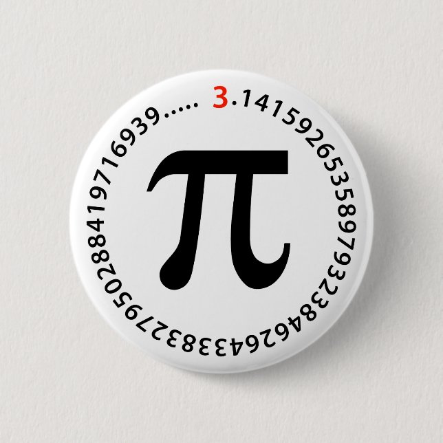 Pi Number Design Button (Front)