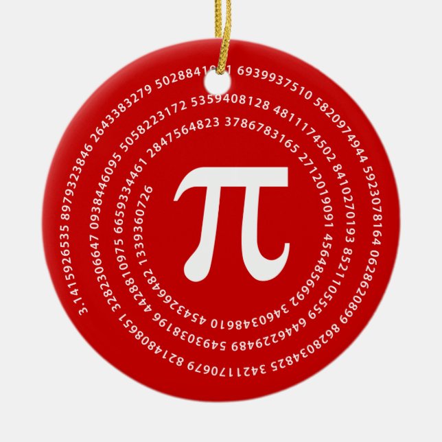 Pi Number Design Ceramic Ornament (Front)