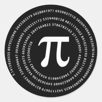 Pi Number Design Classic Round Sticker by Ars_Brevis at Zazzle