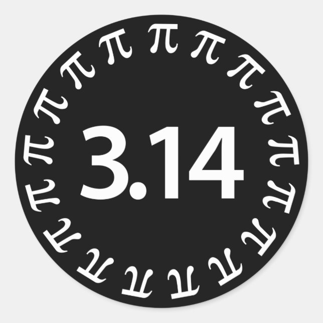 Pi Number Design Classic Round Sticker (Front)