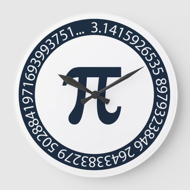 Pi Number Design Large Clock (Front)