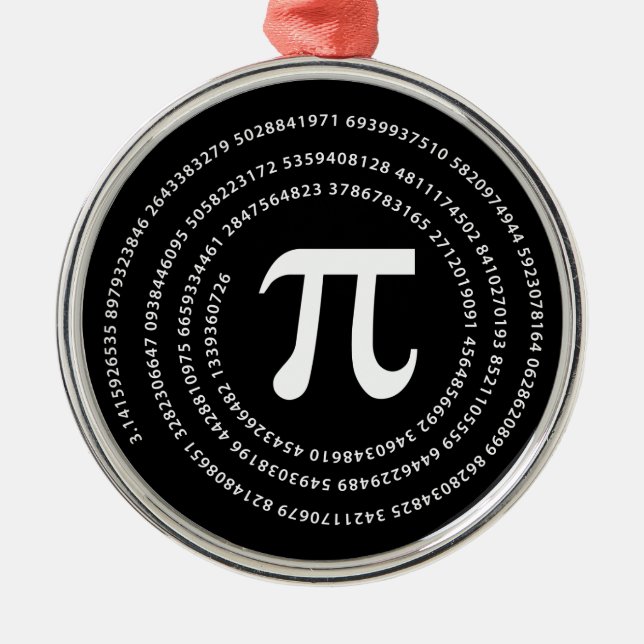 Pi Number Design Metal Ornament (Front)