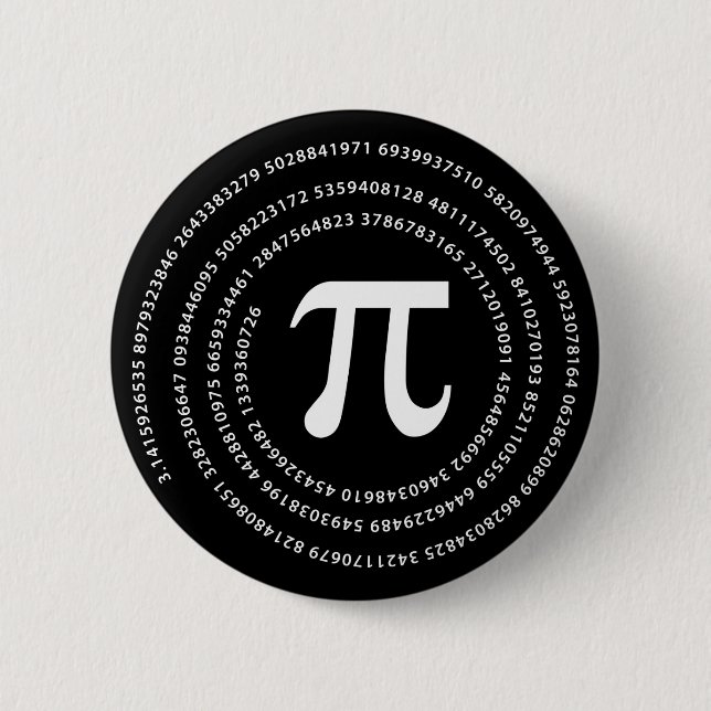 Pi Number Design Pinback Button (Front)