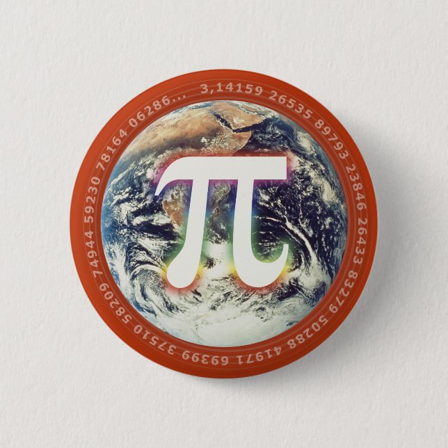 Pi Number on Earth | Math Button (Front)