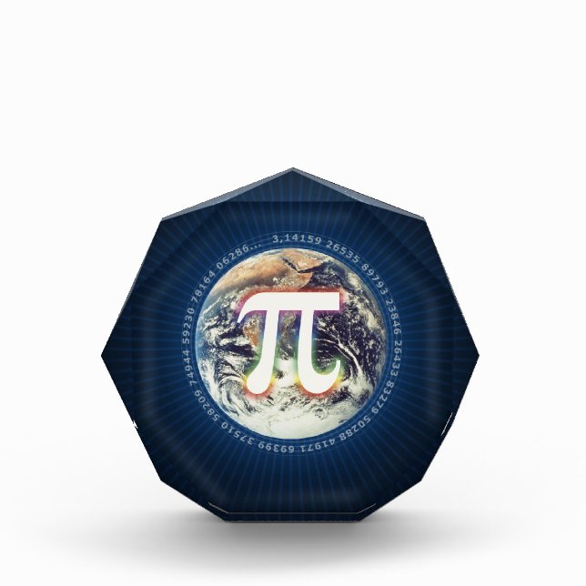 Pi Number on Earth | Pi Day Acrylic Award (Front)