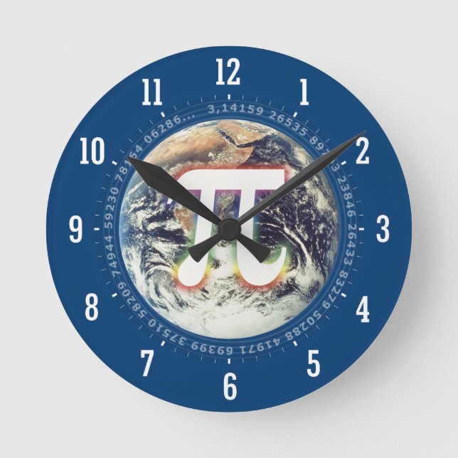 Pi Number on Earth | Wall Clock (Front)