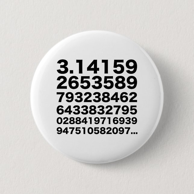 Pi number pinback button (Front)