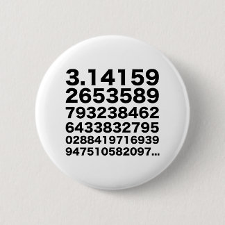 Pi number pinback button