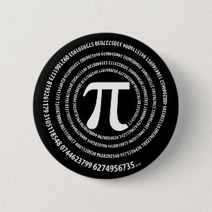 Pi Number Spiral Design Pinback Button