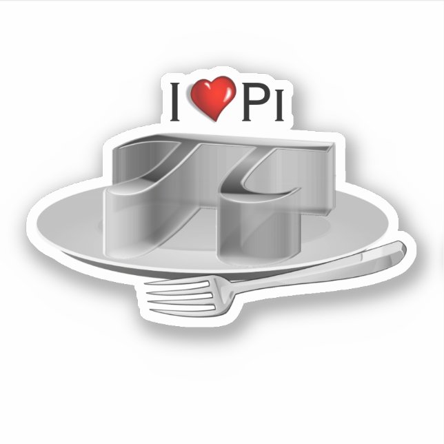 Pi on a Silver Platter Sticker (Front)