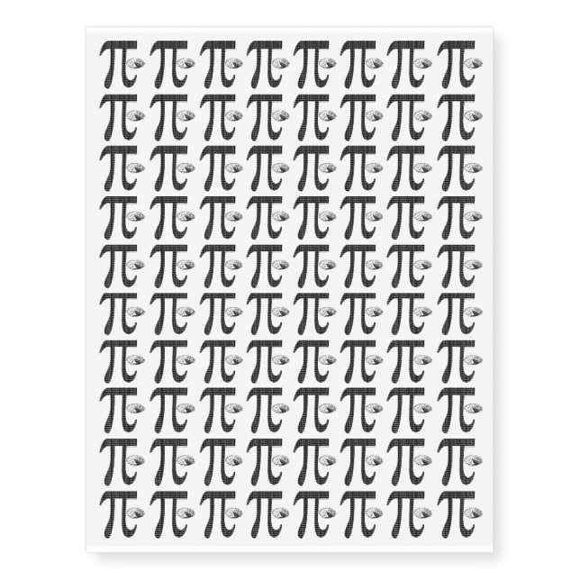 Pi One Pie Temporary Tattoos (Front)