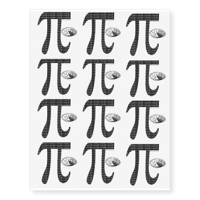 Pi One Pie Temporary Tattoos (Front)
