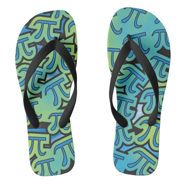 Pi Party Pi Symbols Flip Flops (Footbed)