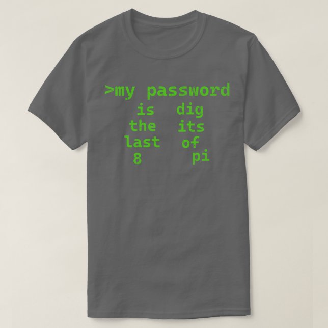 Pi Password T-Shirt (Design Front)