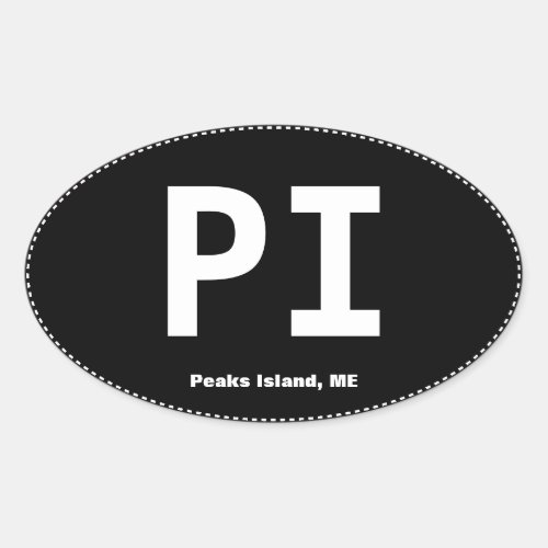 PI Peaks Island Maine Oval Bumper Sticker