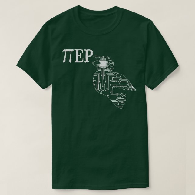 Pi Piep Bird Mathematician Coder PCB Computer CPU T-Shirt (Design Front)