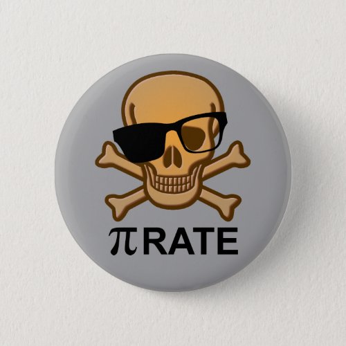 Pi Pirate Funny math Geometry Button Badge Pin