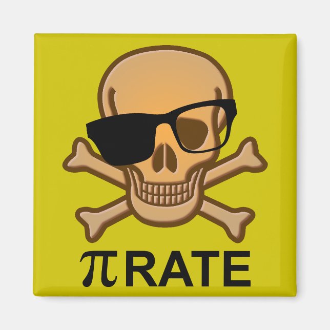 Pi Pirate Funny Math Geometry Fridge Magnet Nerd (Front)