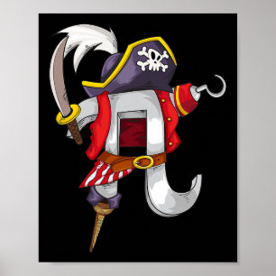 Pi Pirate Shirt Cool Pi Mathematics Lovers Funny M Poster