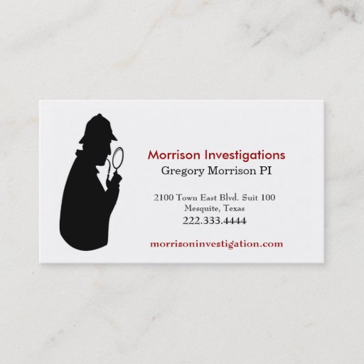 Customizable PI Private Investigation Business Card