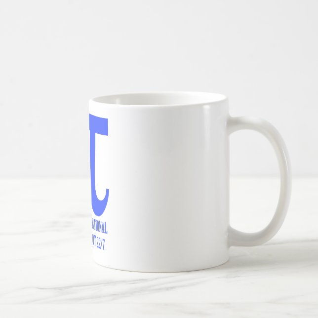 Pi Probably Irrational Definitely Not 22/7 (Blue) Coffee Mug (Right)