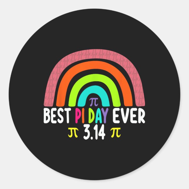Pi Rainbow Math Science Stem Gift 3.14 Best Day Ev Classic Round Sticker (Front)