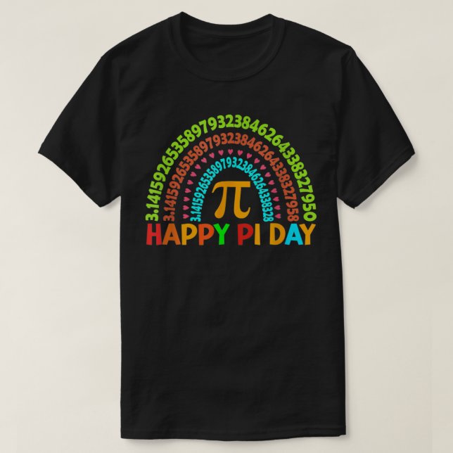 Pi Rainbow Math Teacher Mathematic Graph PI Day  T-Shirt (Design Front)